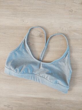 ALO Yoga Light grey Ribbed Sports Bra
